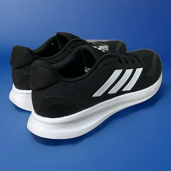 Adidas RUNFALCON 5 CLOUDFOAM Running Sneakers Shoes Black White Mens Size 12 New